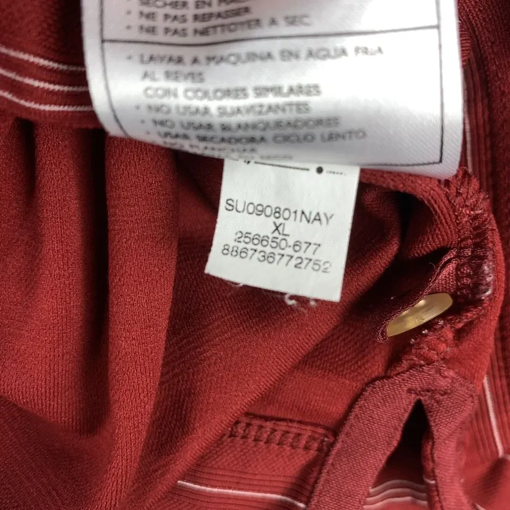 Nike Golf Fit Dry Polo Shirt Men's SIze XL Red Striped Dri Golfer Preppy Summer‎